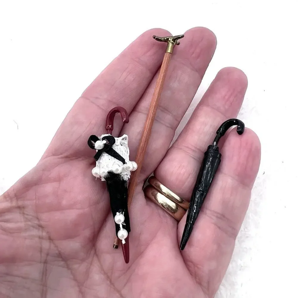 Vintage Ceramic Umbrella Holder with 2 Umbrellas Dollhouse Miniature 1:12